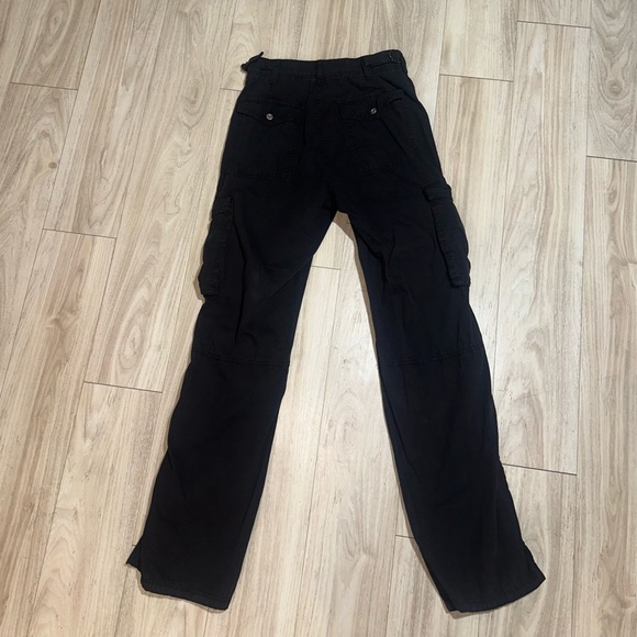 Bershka black straight cargo pants. Women’s sized 2 with adjustable waist. - Picture 3 of 4